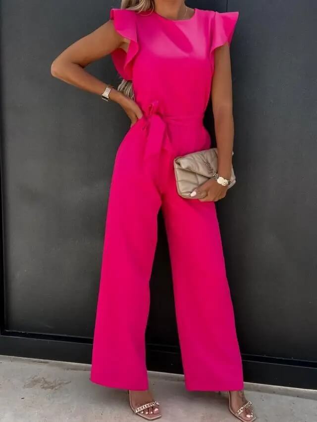 Men's Elegant Jumpsuit with Ruffles | Wide Legs