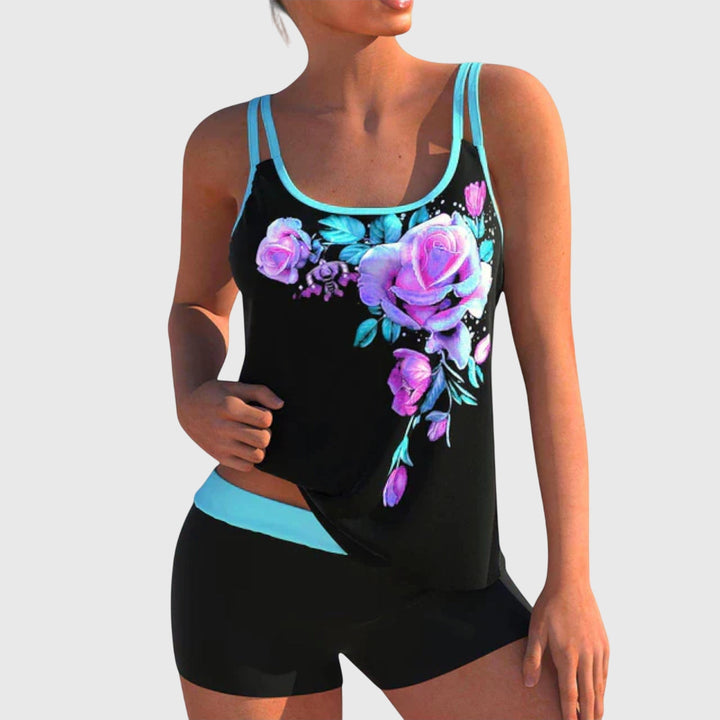 Damen Tankini mit Print und Shorts | Blumenmuster