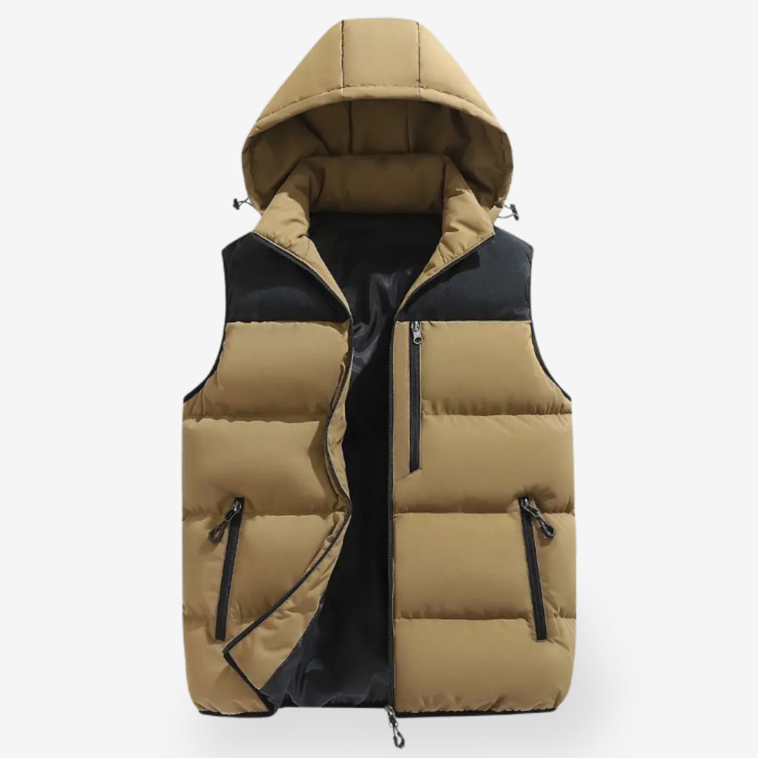 Colete Masculino Matelassê com Capuz | Casual