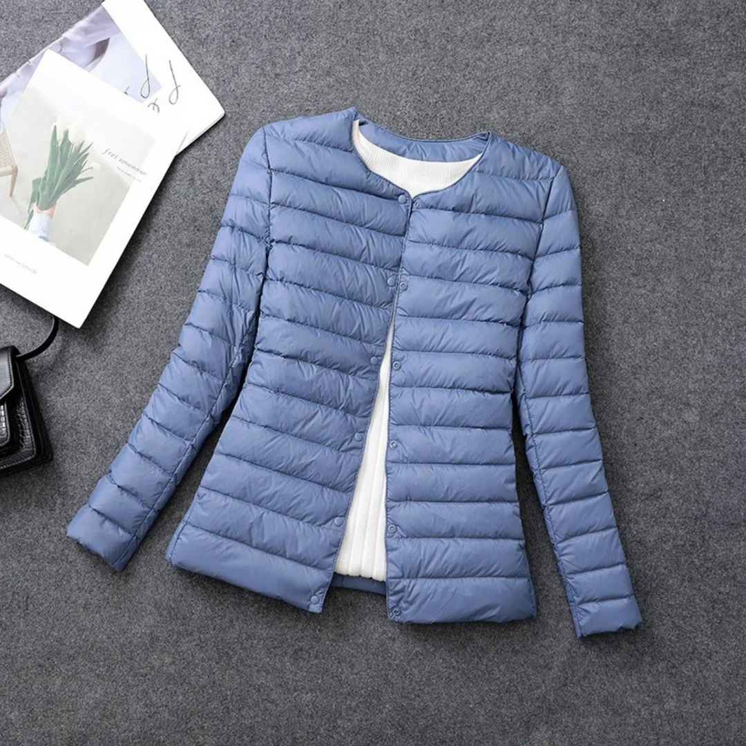 Damen gesteppte Jacke | Mit Knöpfen