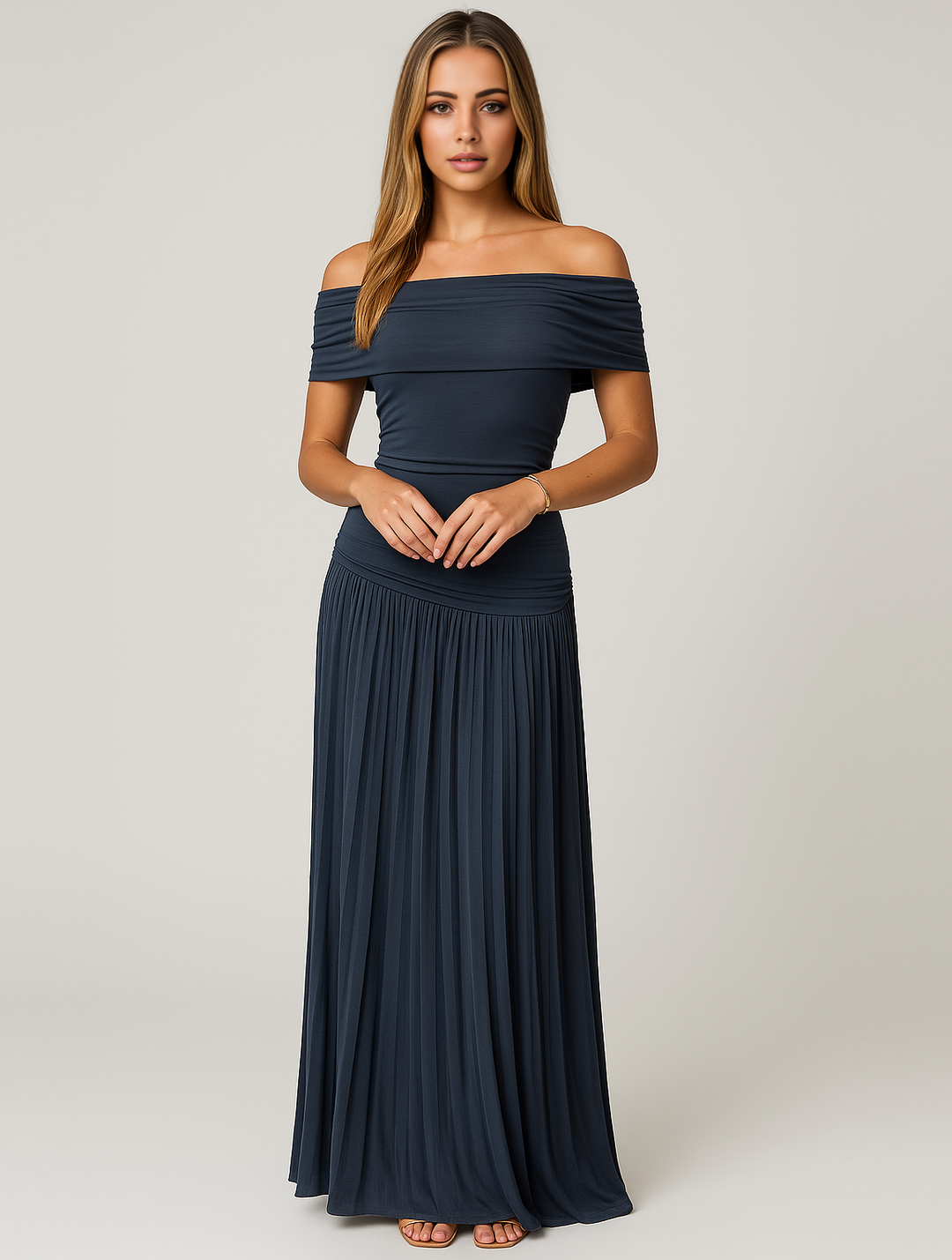 Damen Hochzeitskleid mit freiliegenden Schultern | Maxi