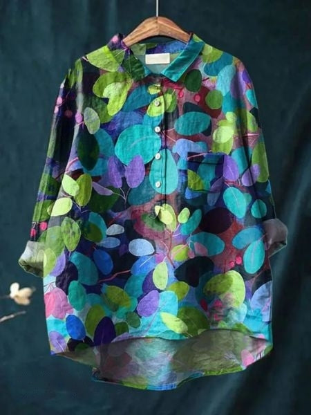 Damen Sommerbluse mit Blumenmuster | Kurzarm
