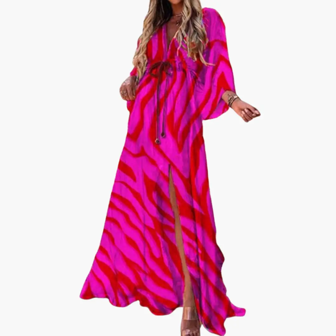 Damen Sommerkleid mit V-Ausschnitt | Maxi