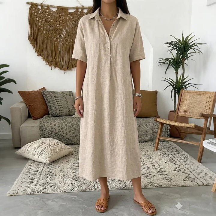 Damen Hemdblusenkleid | Midi