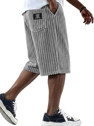 Męskie Prążkowane Szorty | Luźny Krój
