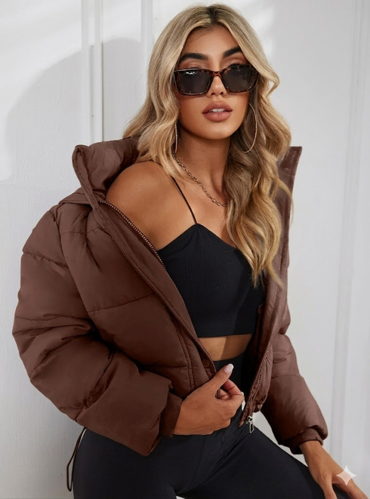Women's Short Quilted Winter Jacket | Zip