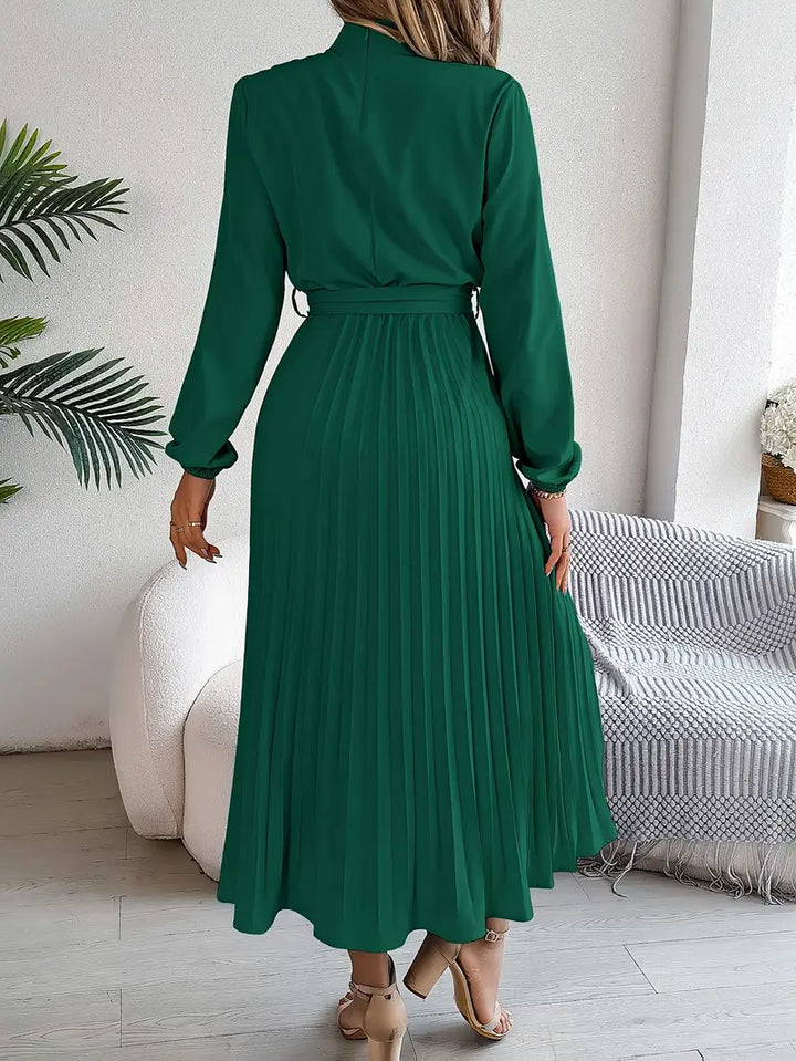 Damen Plissiertes Elegantes Kleid | Midi