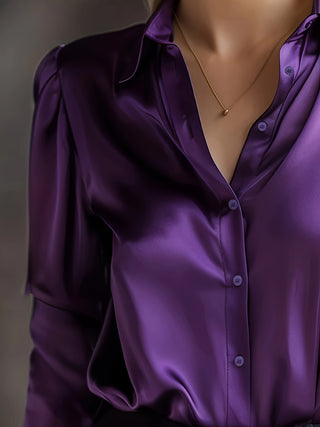 Damska Klasyczna Bluzka | Długi Rękaw