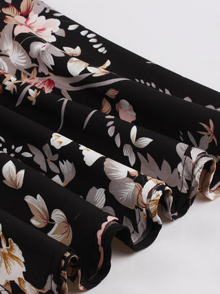 Damska Kwiatowa Sukienka Maxi | Długi Rękaw