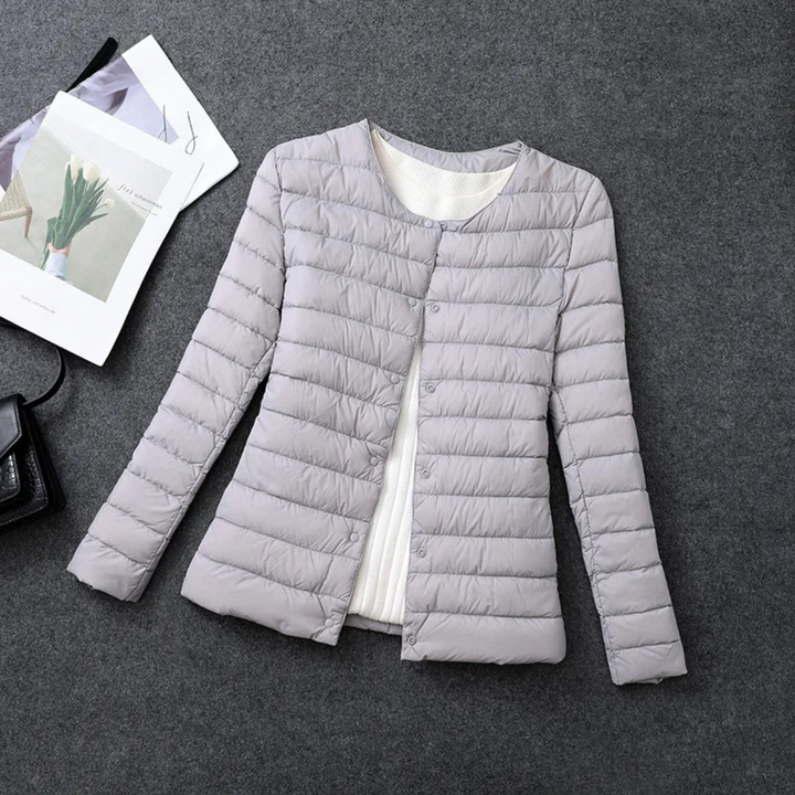 Damen gesteppte Jacke | Mit Knöpfen