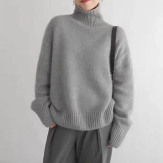 Damski Oversized Sweter z Golfem | Długi Rękaw