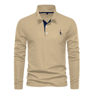 Męska Koszulka Polo z Długim Rękawem | Slim Fit