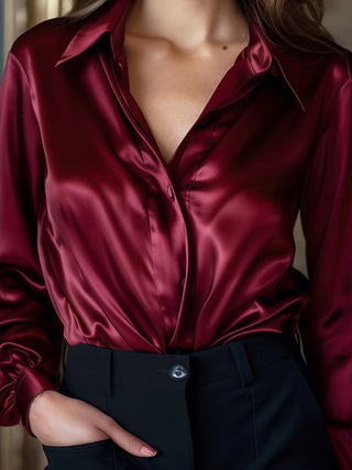 Damska Klasyczna Bluzka | Długi Rękaw