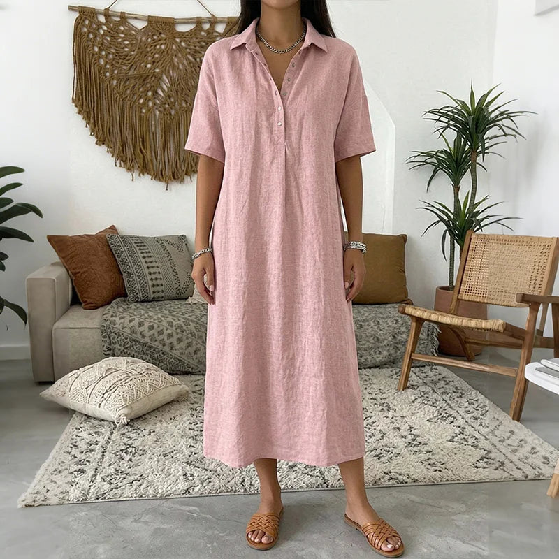 Damen Hemdblusenkleid | Midi