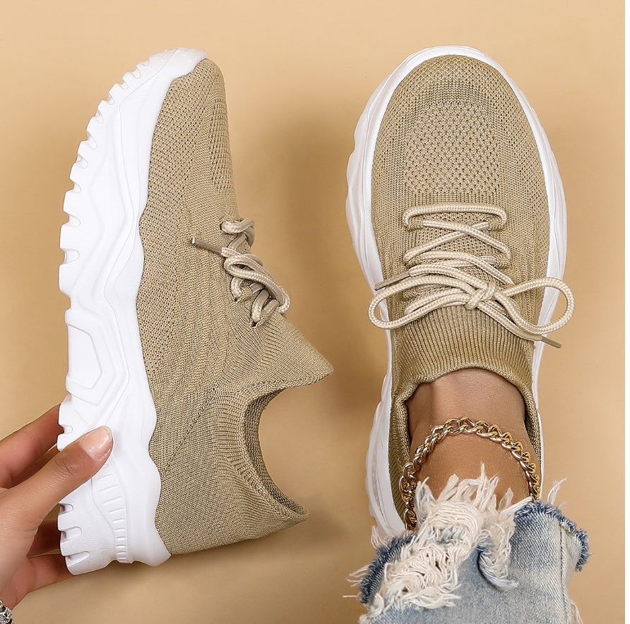 Damskie Ortopedyczne Sneakersy Sznurowane | Casual