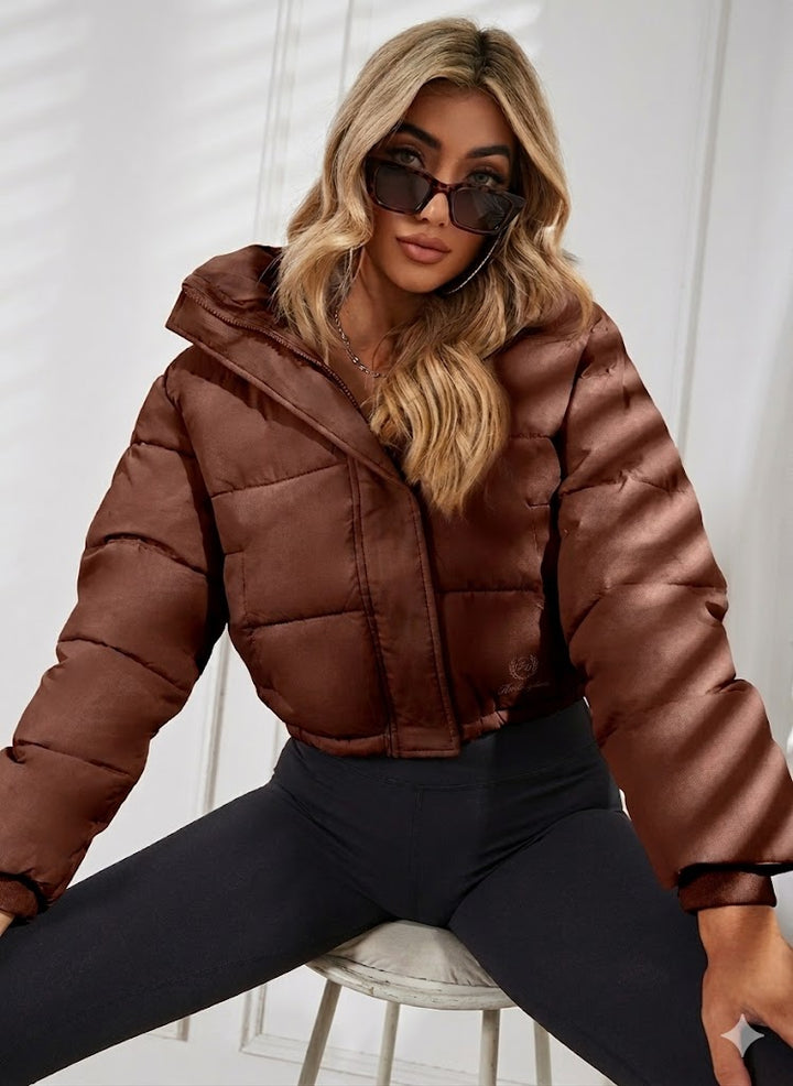 Women's Short Quilted Winter Jacket | Zip