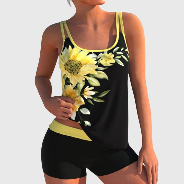 Damen Tankini mit Print und Shorts | Blumenmuster