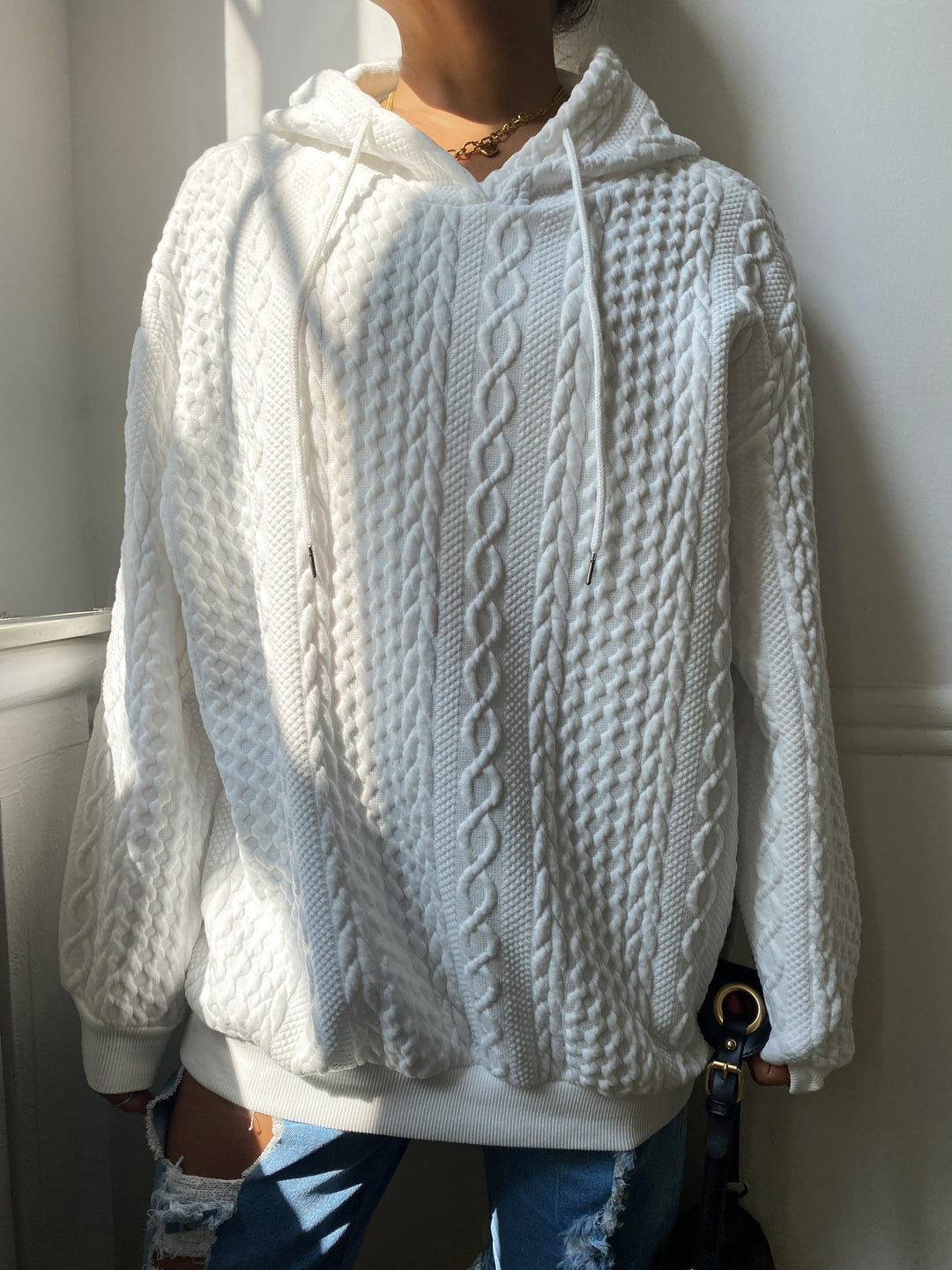Damen Winter Strickjacke | Mit Kordelzug