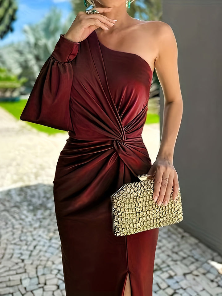 Damen Ein-Schulter-Kleid | Maxi