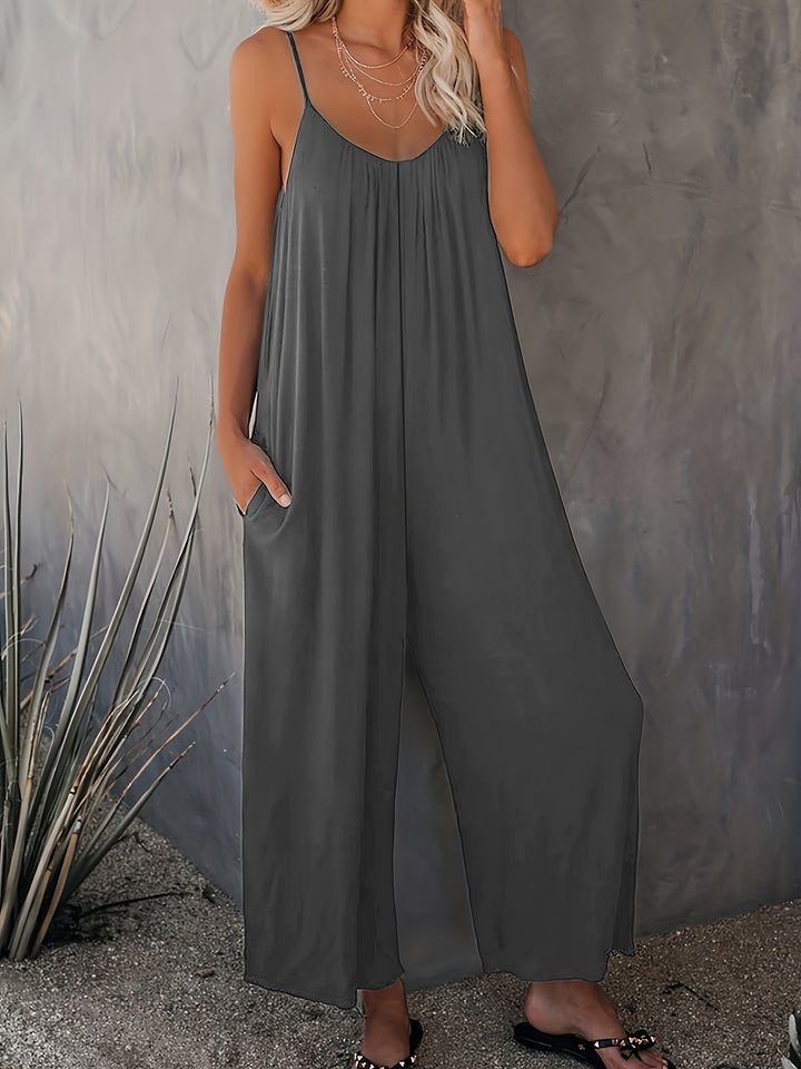 Women's Jumpsuit with Thin Straps | Wide Legs