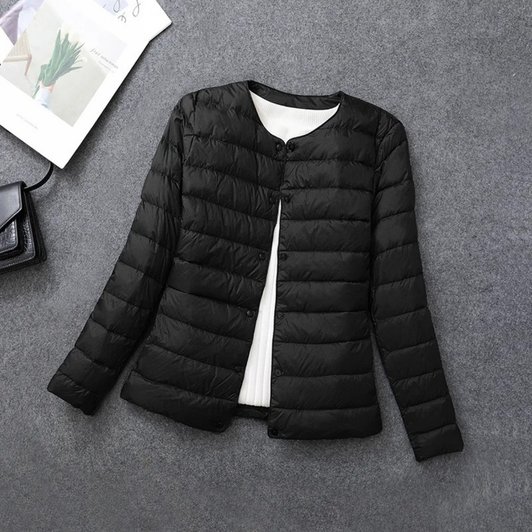 Damen gesteppte Jacke | Mit Knöpfen