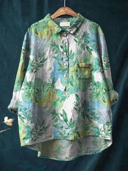 Damen Sommerbluse mit Blumenmuster | Kurzarm