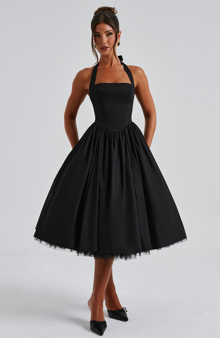 Damen Hochzeitskleid mit Neckholder | Midi