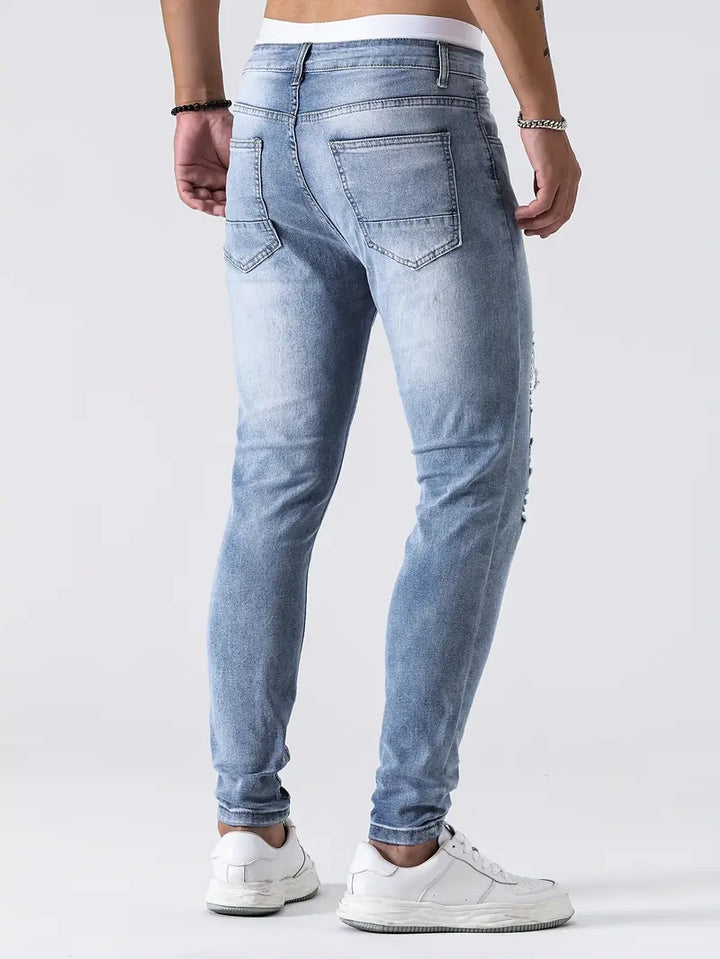 Men's Skinny Jeans with Distressing | Aged Look