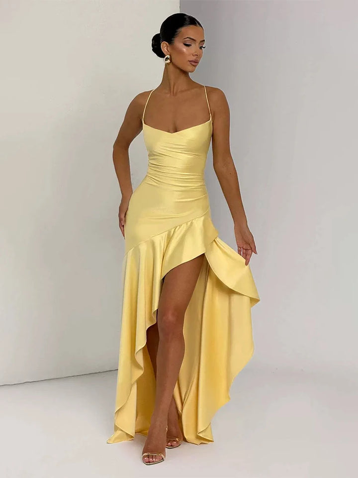 Vestido de Coquetel Feminino com Alças Finas | Maxi