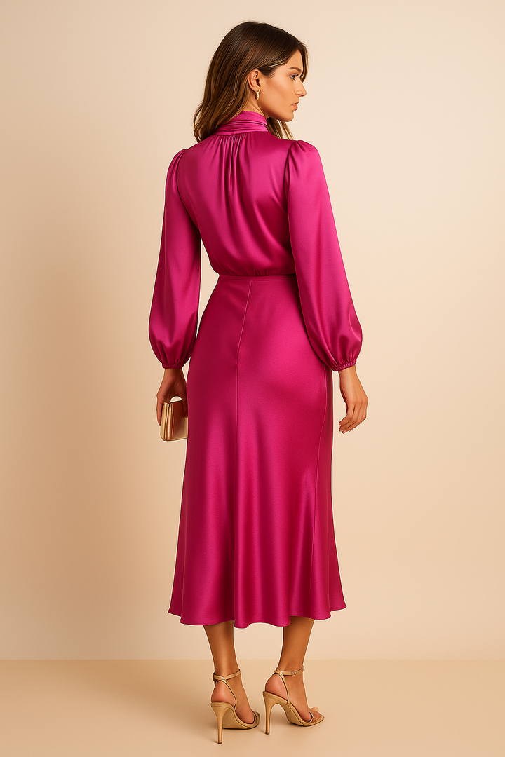 Damen Abendkleid Mit Stehkragen | Midi