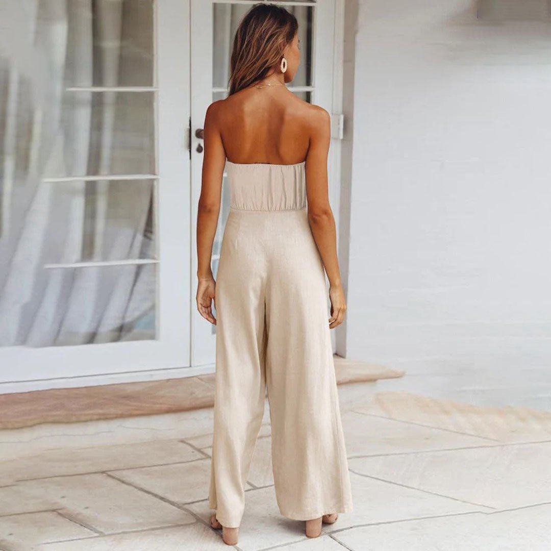 Damen Sommer Jumpsuit | Trägerlos