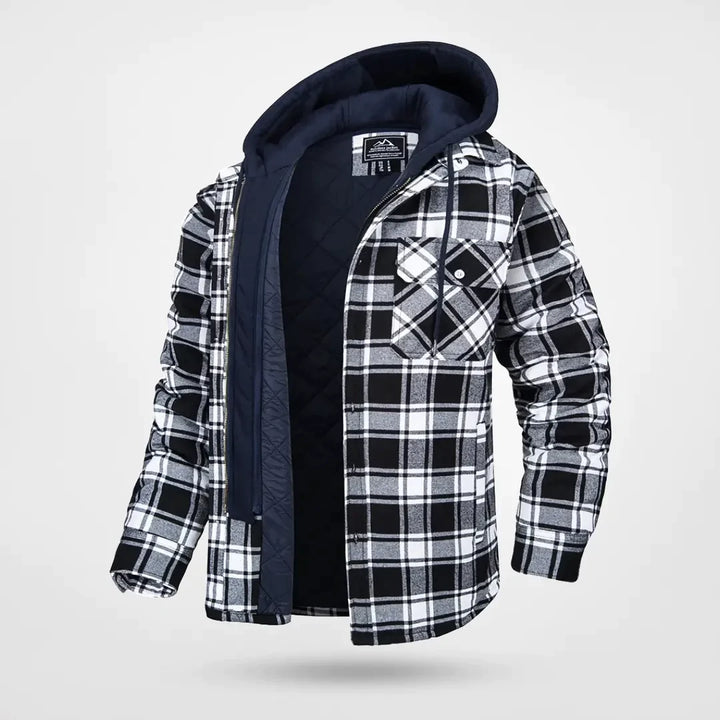 Herren Karo-Jacke mit Kapuze | Kariert