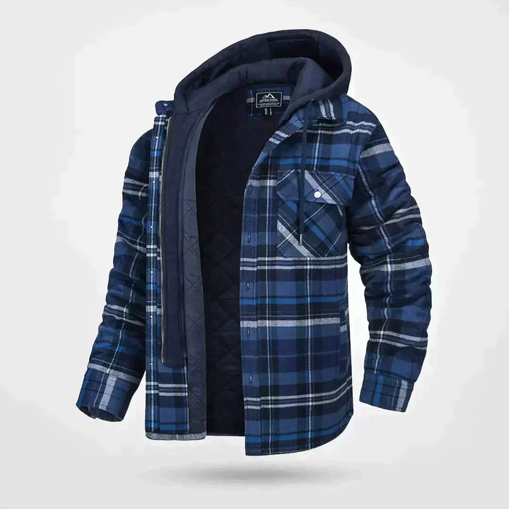 Herren Karo-Jacke mit Kapuze | Kariert