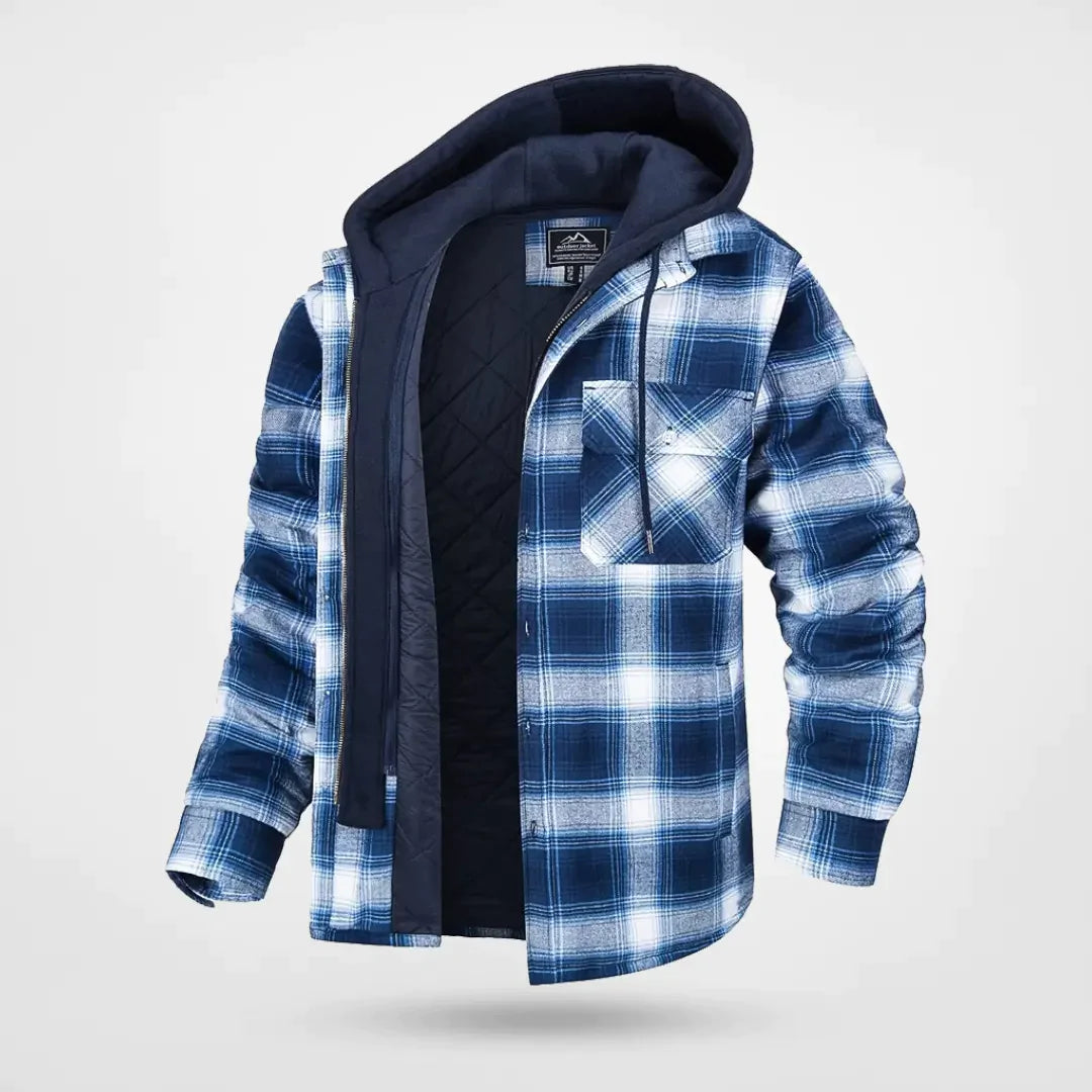 Herren Karo-Jacke mit Kapuze | Kariert