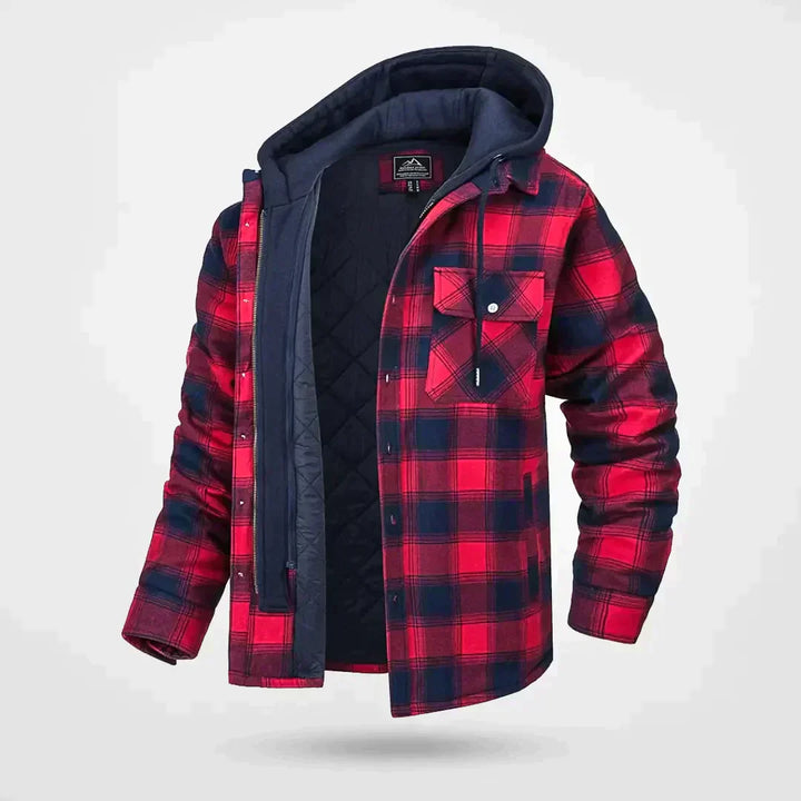 Herren Karo-Jacke mit Kapuze | Kariert