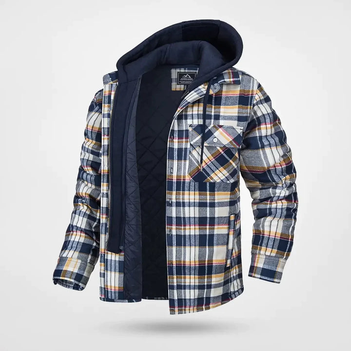 Herren Karo-Jacke mit Kapuze | Kariert