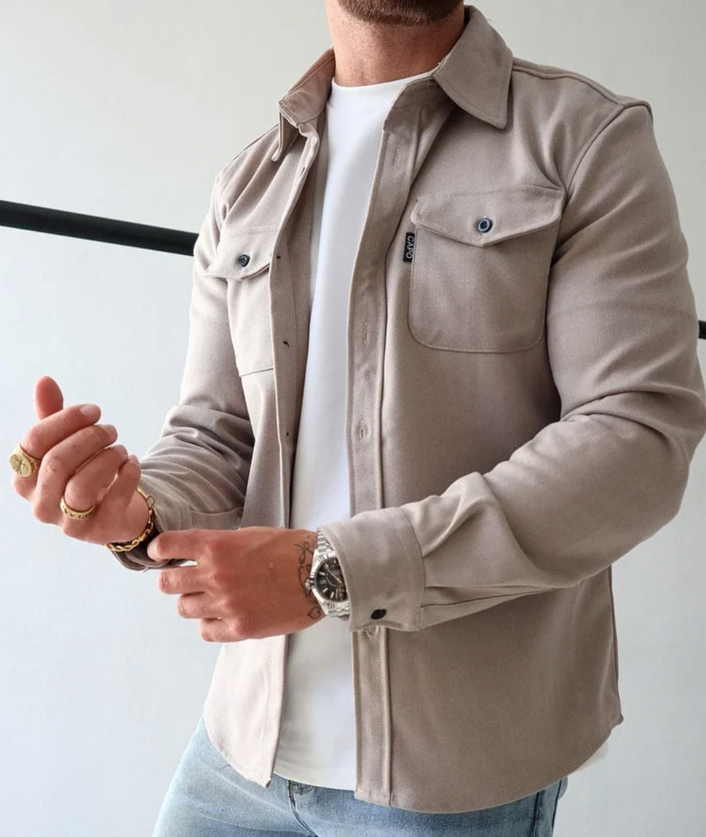 Herren Lässige Jacke mit Knöpfen | Lange Ärmel