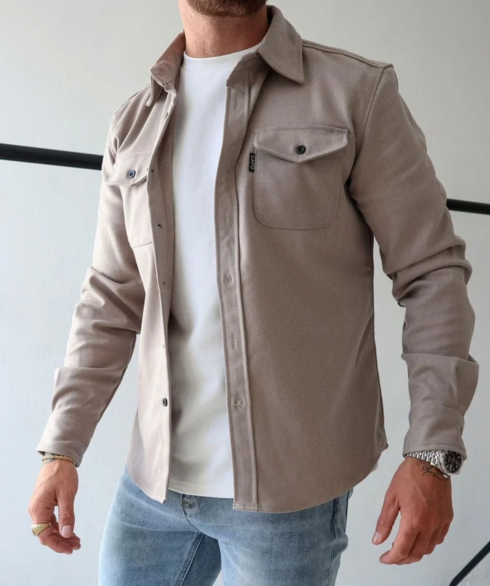 Herren Lässige Jacke mit Knöpfen | Lange Ärmel