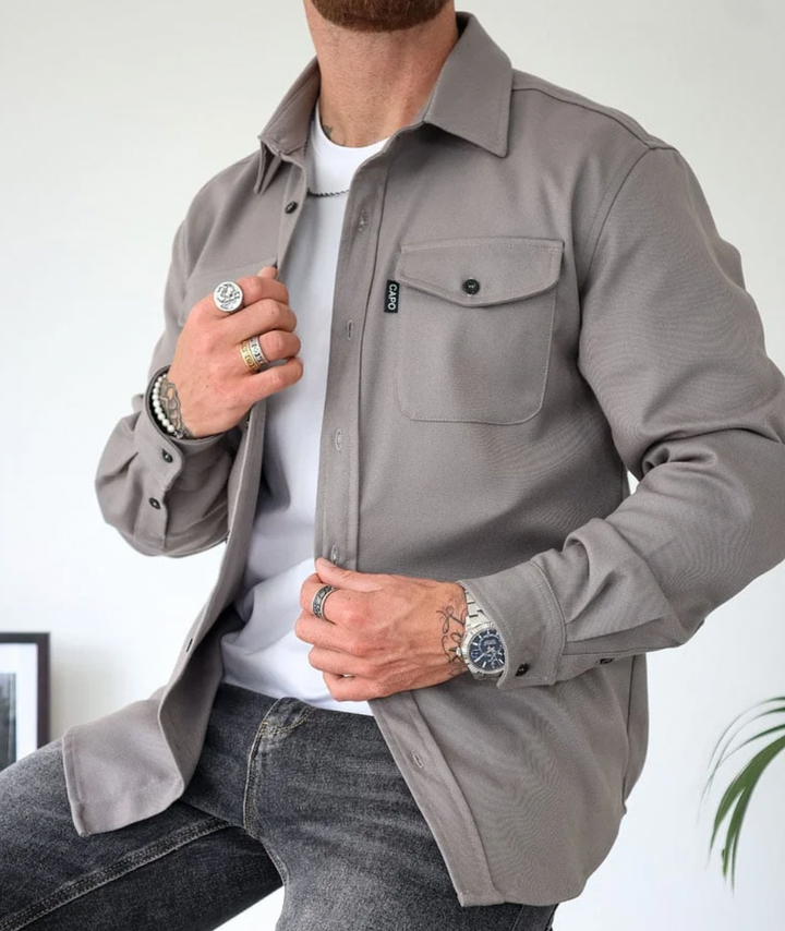 Herren Lässige Jacke mit Knöpfen | Lange Ärmel