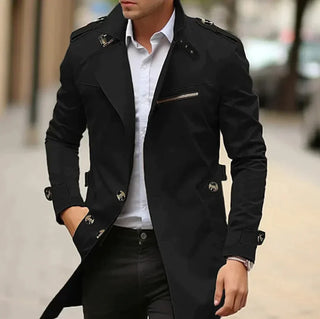 Męski Trencz Dwurzędowy | Slim Fit