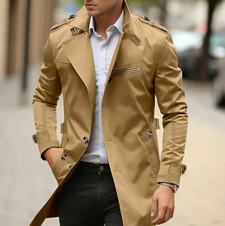 Męski Trencz Dwurzędowy | Slim Fit