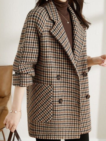 Damen Winter Blazer | Hahnentrittmuster