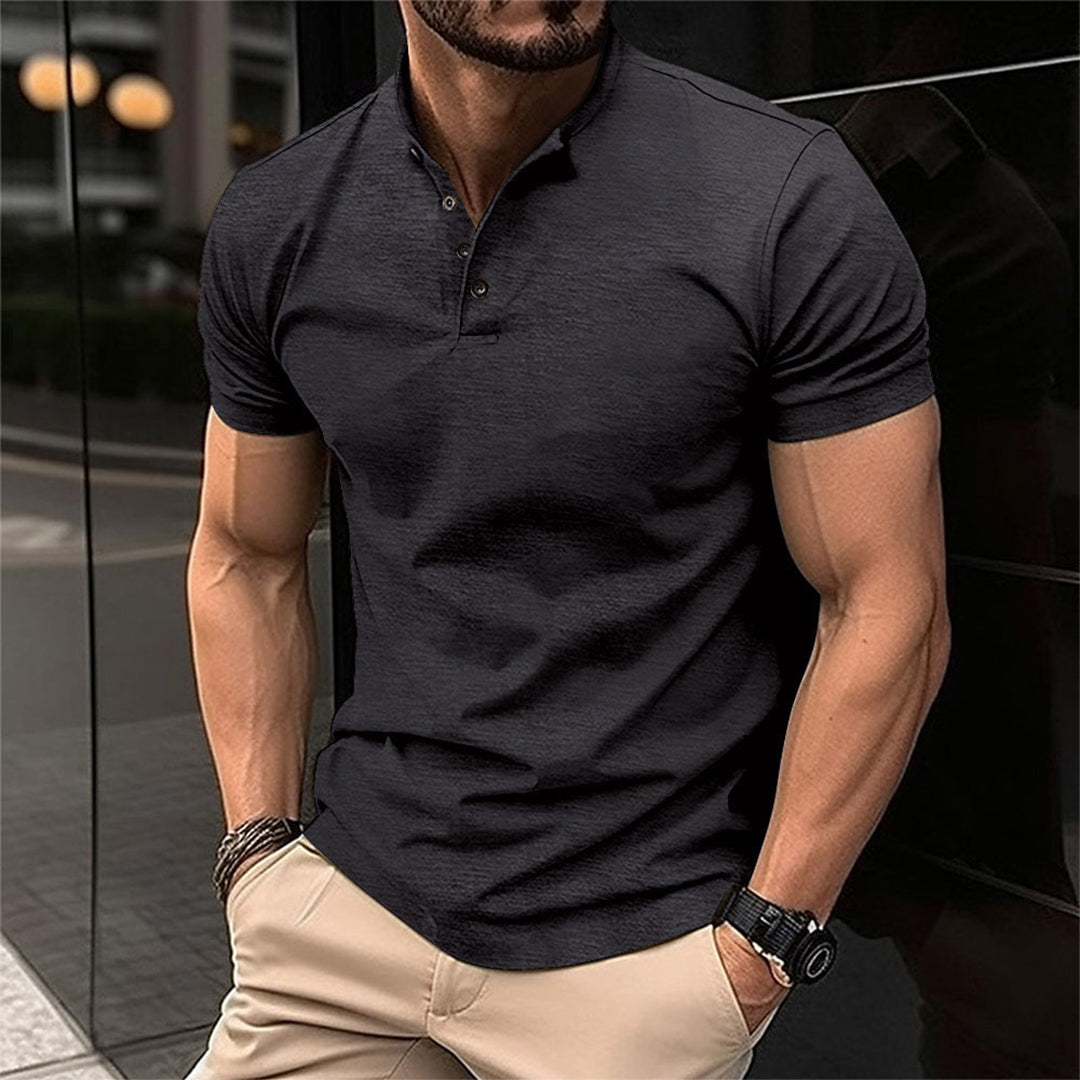 Herren Polohemd Schmaler Schnitt | Stehkragen