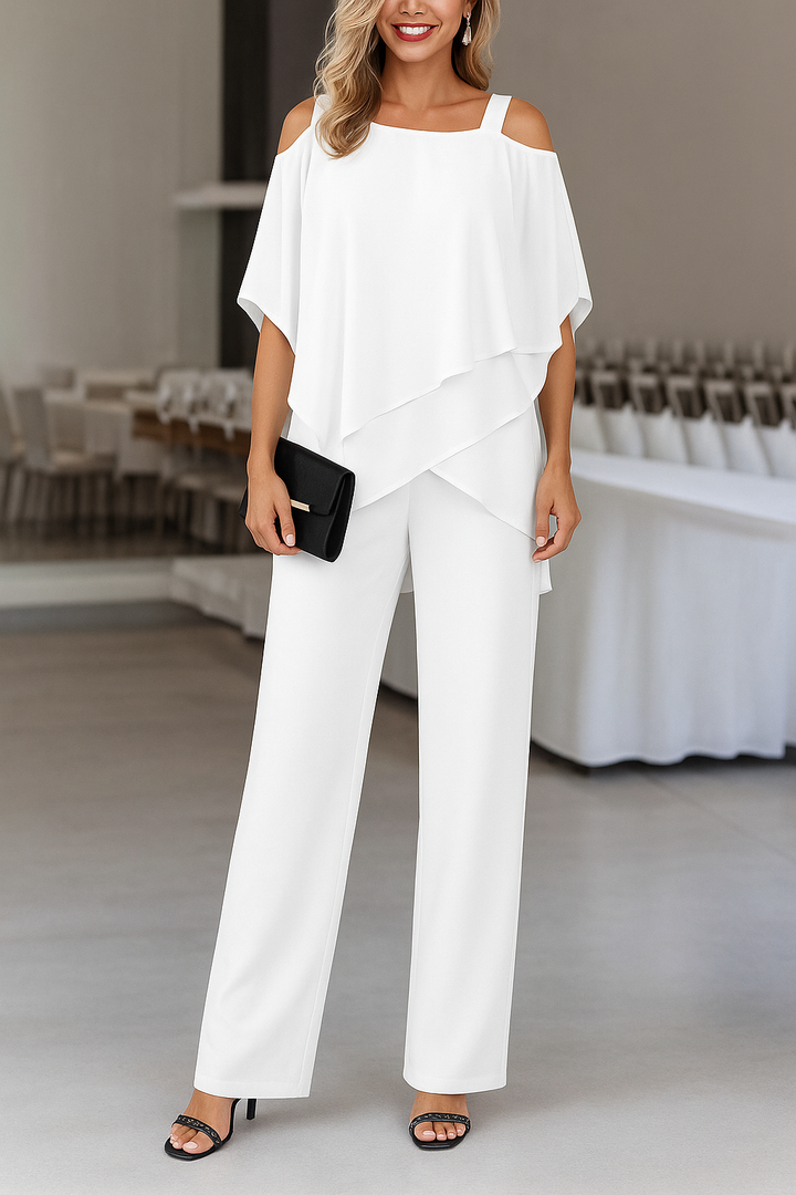 Women's Layered Jumpsuit with Off-Shoulder | Wide Legs