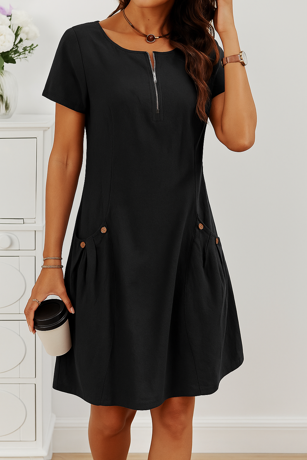 Damen Sommerkleid mit Taschen | Mini