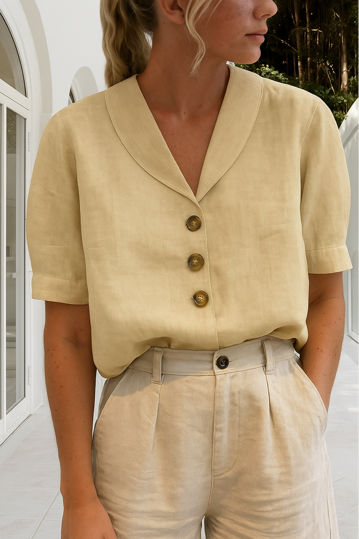 Damen Sommerbluse | V-Ausschnitt