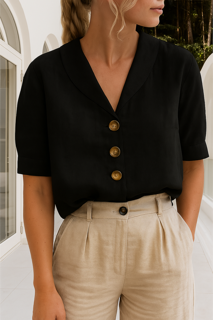 Damen Sommerbluse | V-Ausschnitt