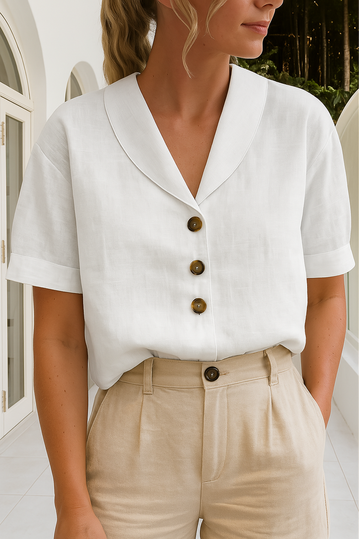 Damen Sommerbluse | V-Ausschnitt