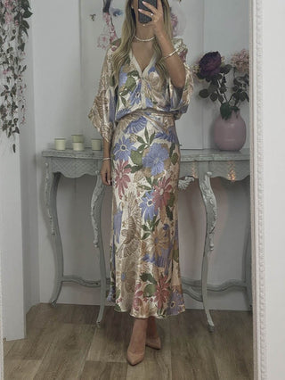 Damska Kimono Kwiatowa Bluzka | Z Zapięciem na Guzik