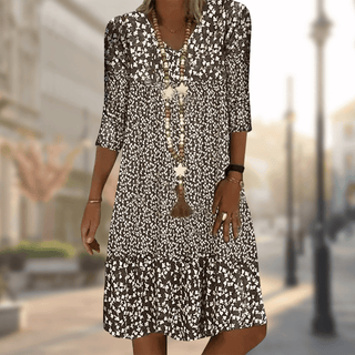 Sukienka Damska Boho W Kwiaty | Luźny Krój